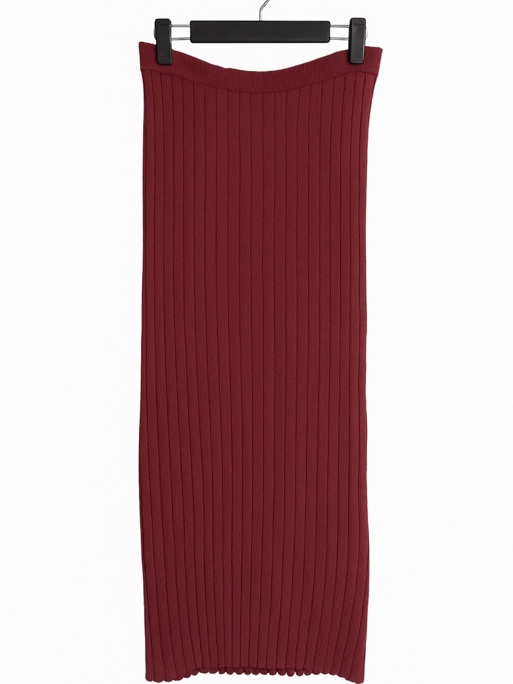 A New Day Burgundy Ribbed Knit Midi Skirt XL